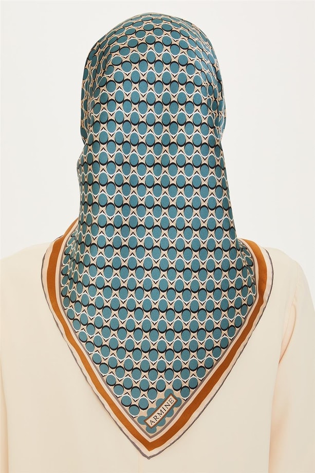 Armine 24 Kış İpek Eşarp-11 Turkuaz