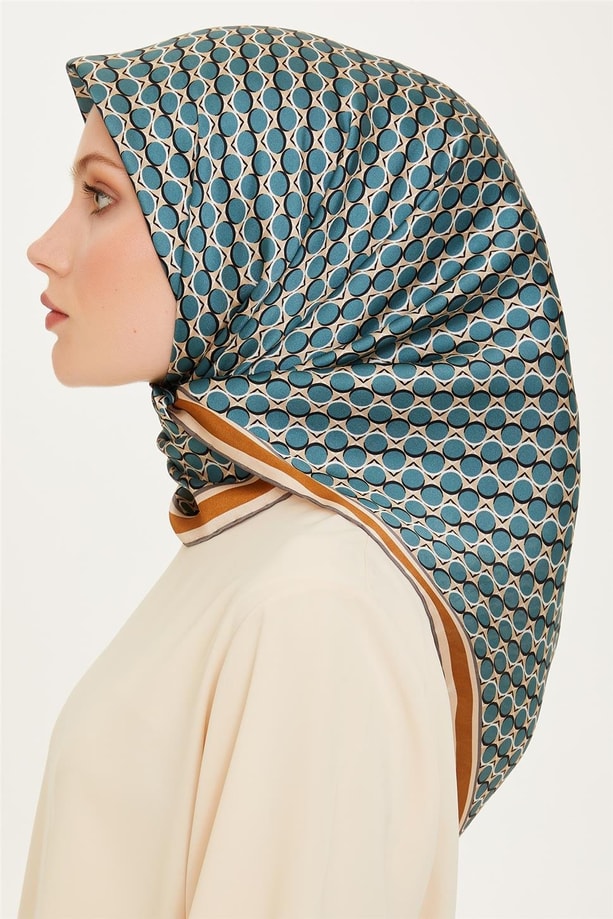 Armine 24 Kış İpek Eşarp-11 Turkuaz