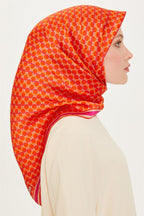 Armine 24 Kış İpek Eşarp-11 Turuncu