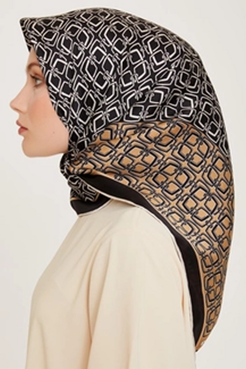 Armine 24 Winter Silk Scarf-12 Camel