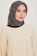 Armine 24 Winter Silk Scarf-12 Black