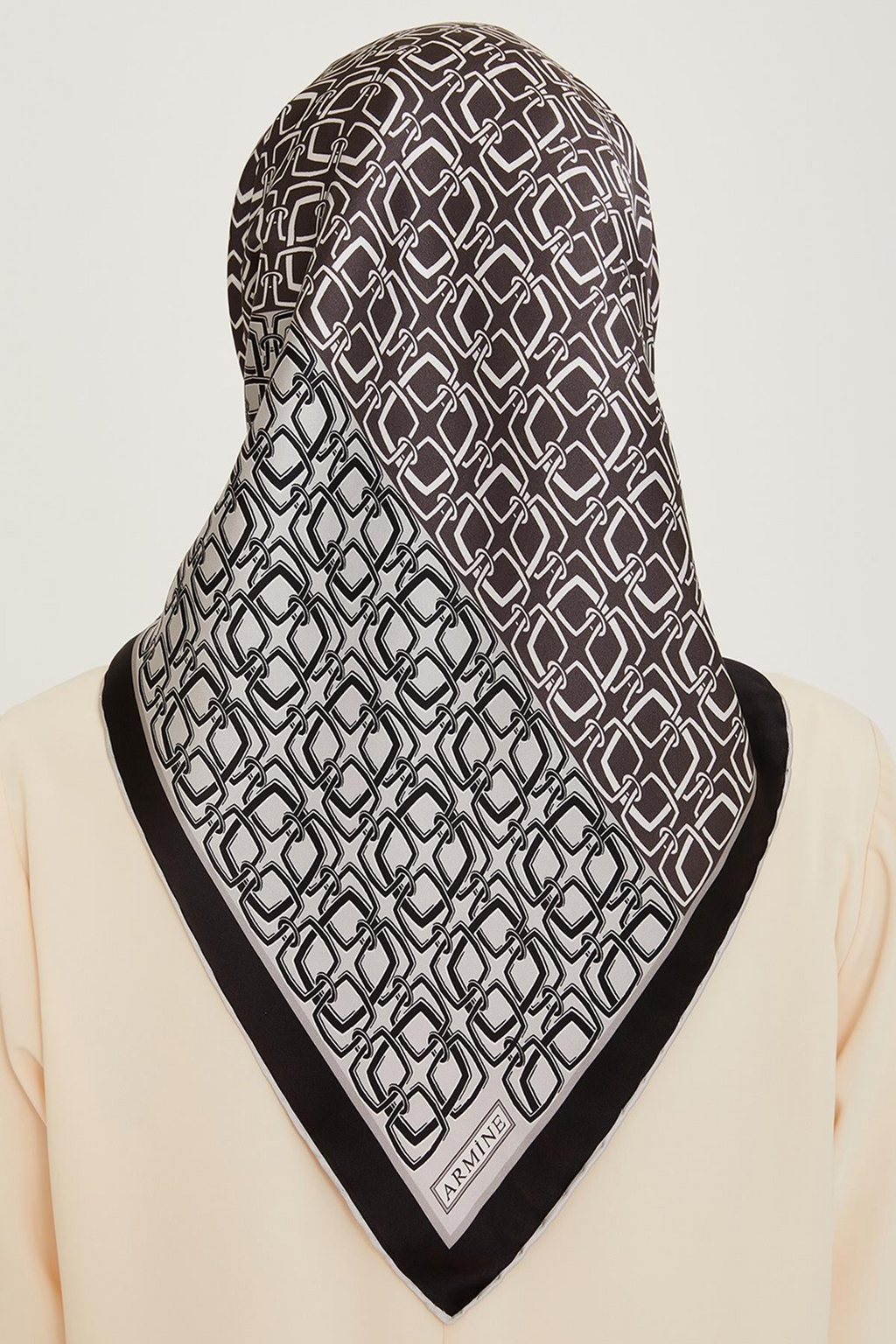 Armine 24 Winter Silk Scarf-12 Black