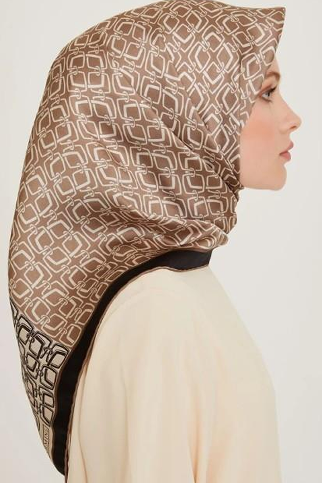 Armine 24 Winter Silk Scarf-12 Mink