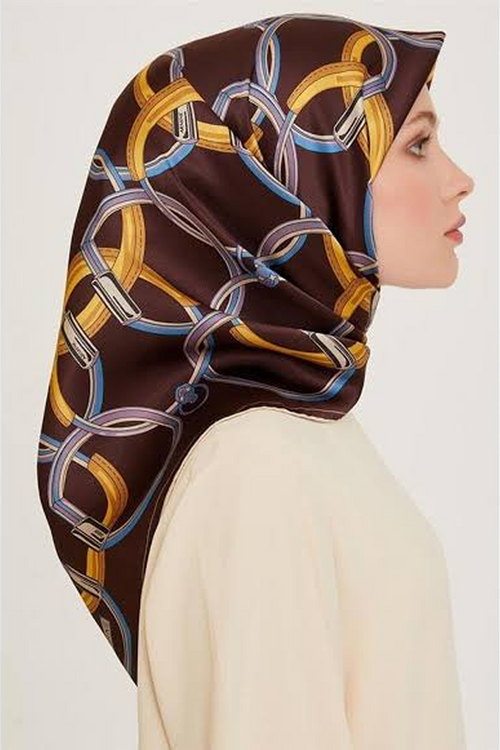 Armine 24 Winter Silk Scarf-13 Bitter Coffee
