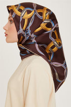 Armine 24 Kış İpek Eşarp-13 Acı Kahve