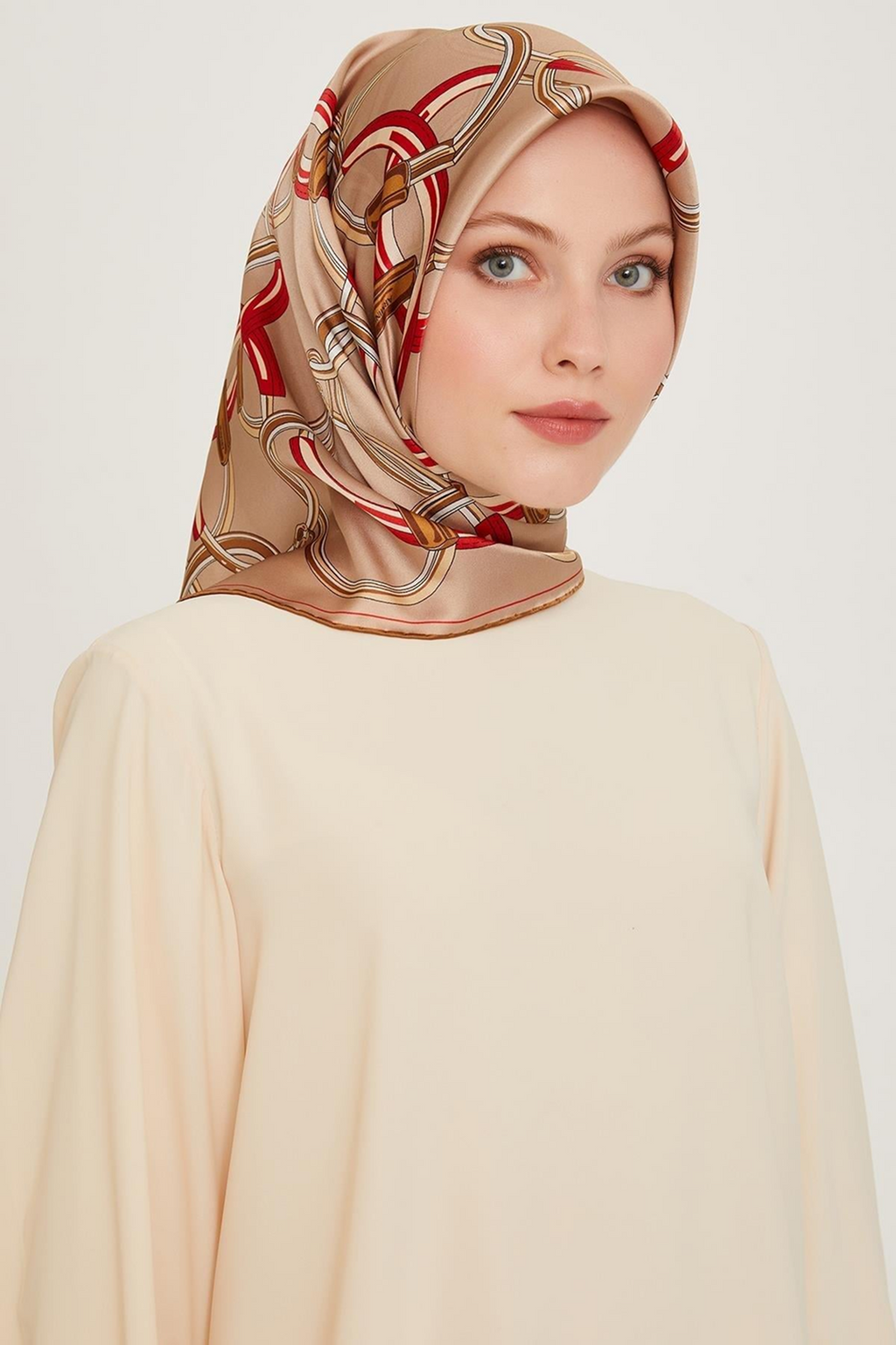 Armine 24 Winter Silk Scarf-13 Camel