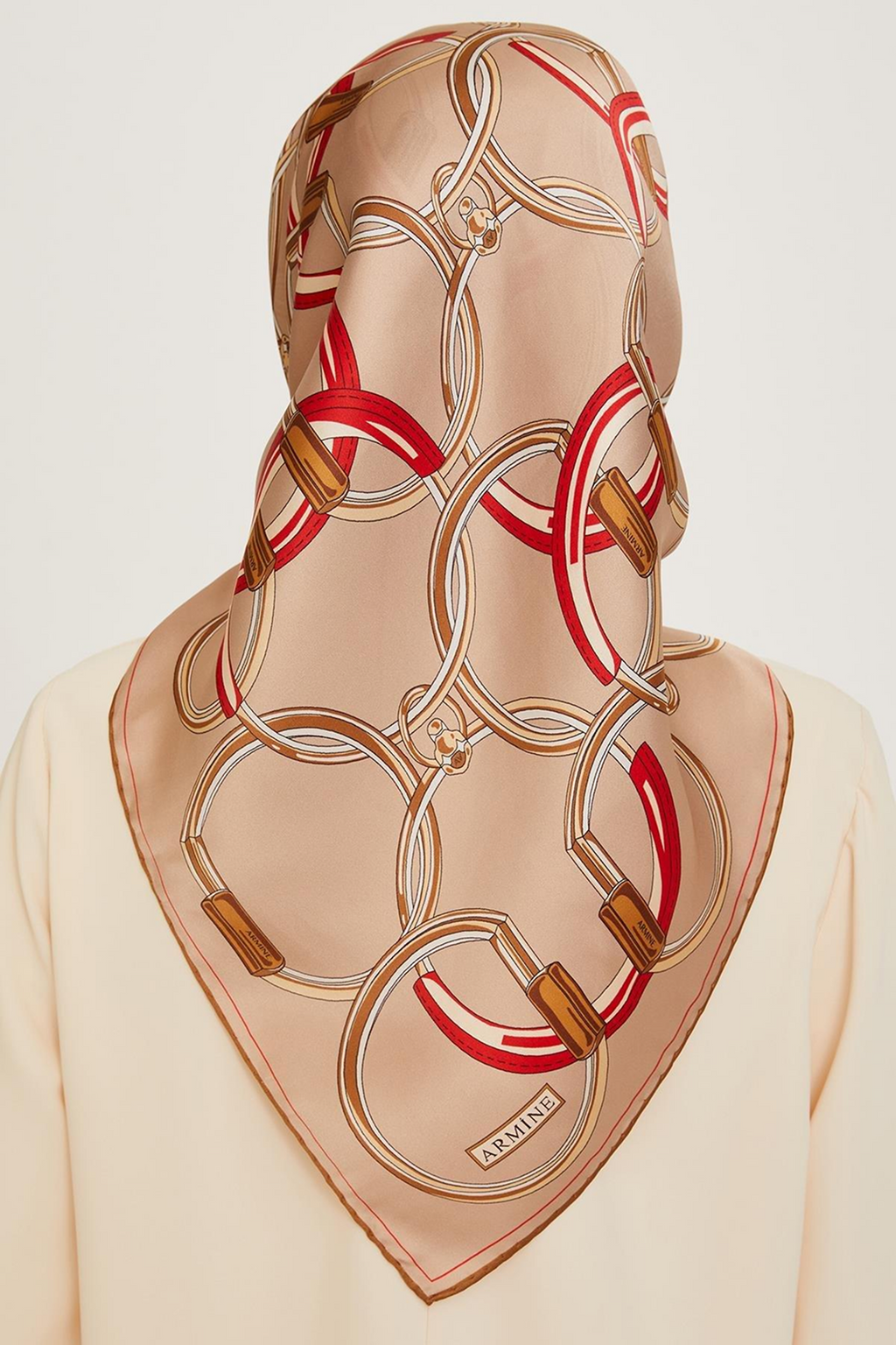 Armine 24 Winter Silk Scarf-13 Camel