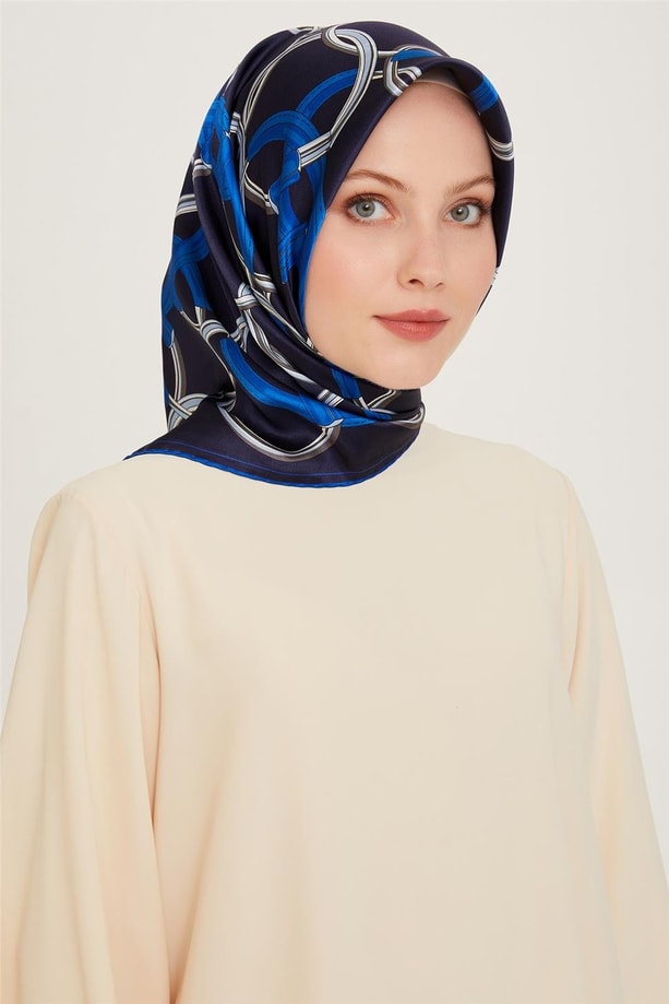 Armine 24 Kış İpek Eşarp-13 Gece Mavisi