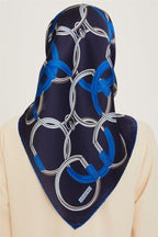 Armine 24 Kış İpek Eşarp-13 Gece Mavisi