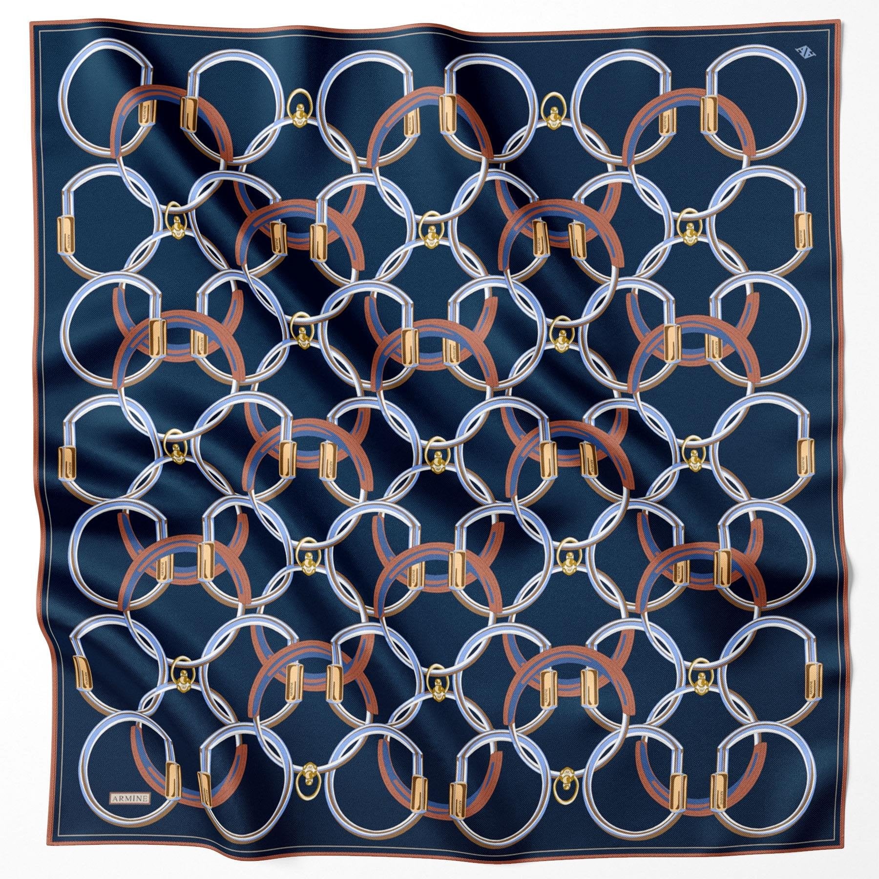 Armine 24 Kış İpek Eşarp-13 Lacivert