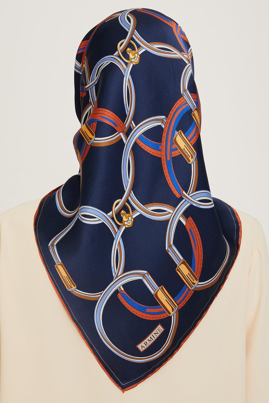 Armine 24 Kış İpek Eşarp-13 Lacivert