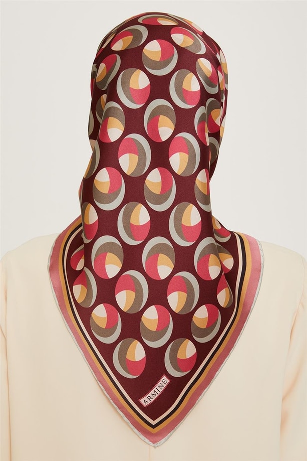 Armine 24 Kış İpek Eşarp-14 Bordo