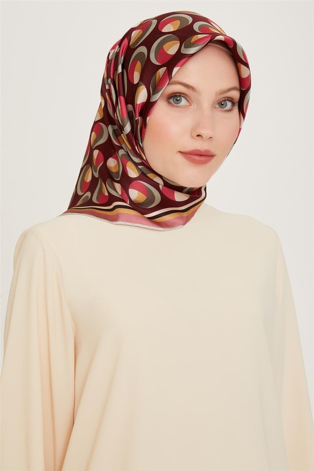 Armine 24 Kış İpek Eşarp-14 Bordo