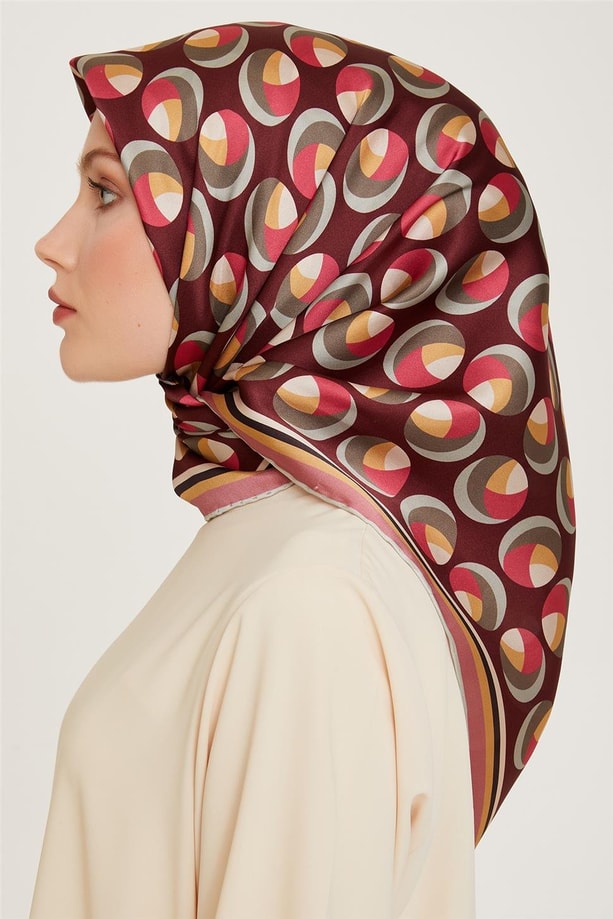 Armine 24 Kış İpek Eşarp-14 Bordo