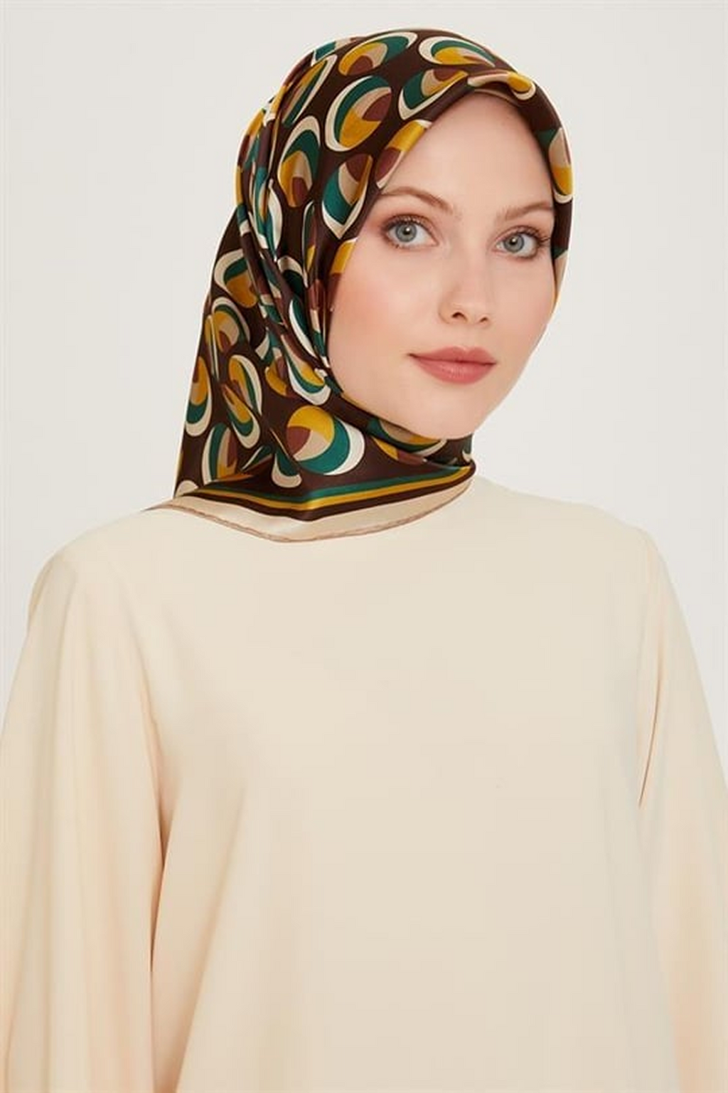 Armine 24 Kış İpek Eşarp-14 Kahve