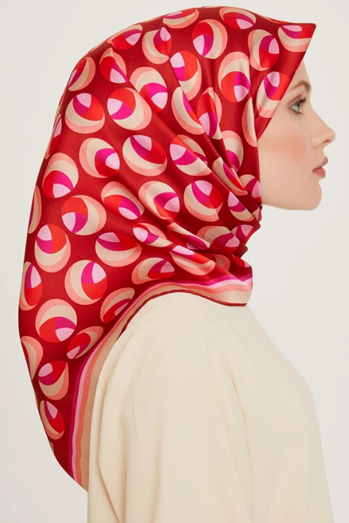 Armine 24 Winter Silk Scarf-14 Pink