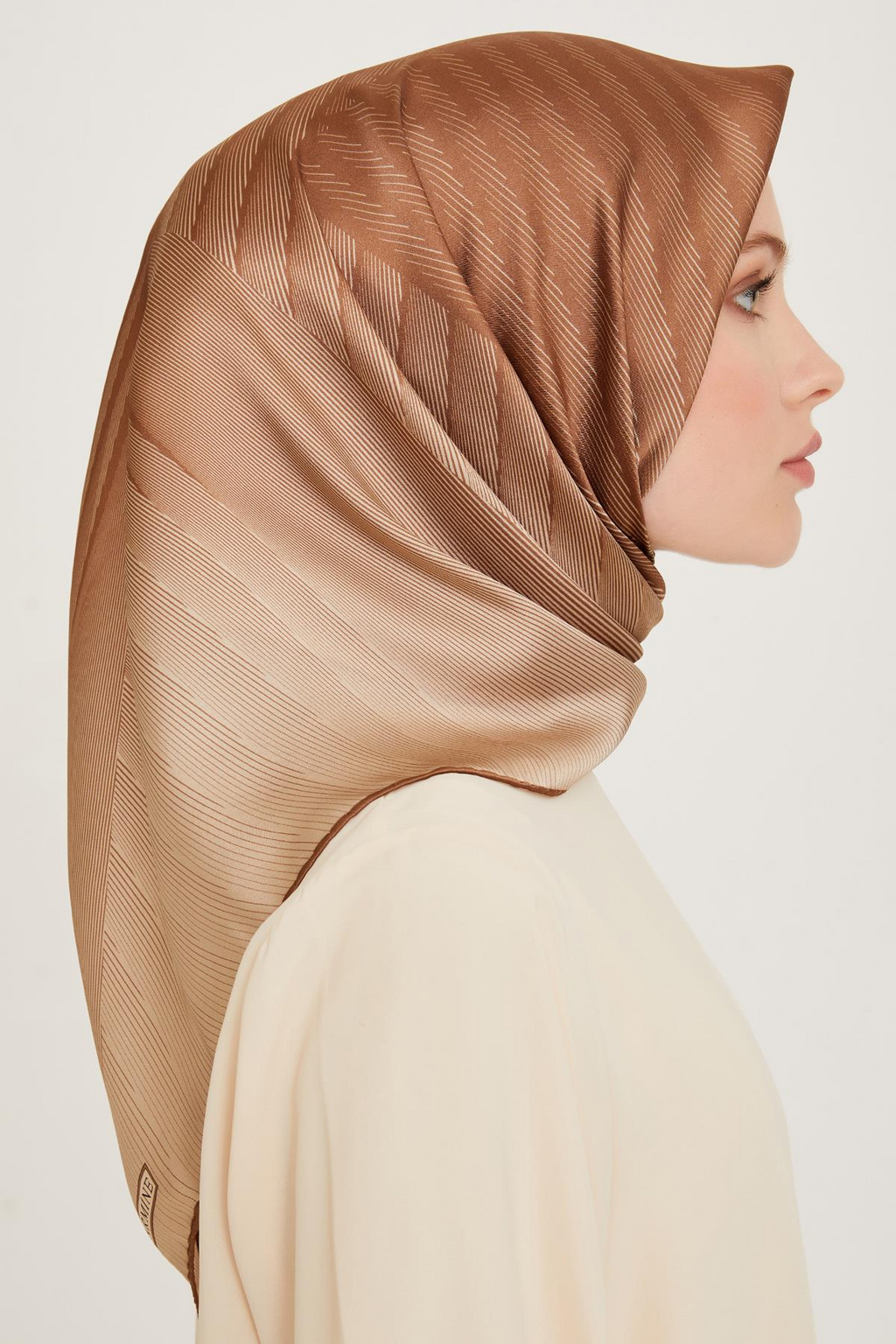 Armine 24 Winter Silk Scarf-16 Camel