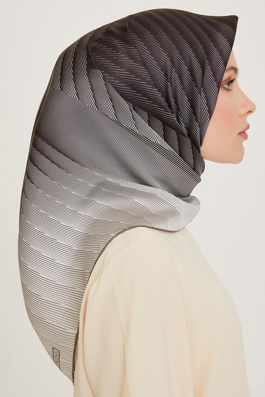 Armine 24 Winter Silk Scarf-16 Grey