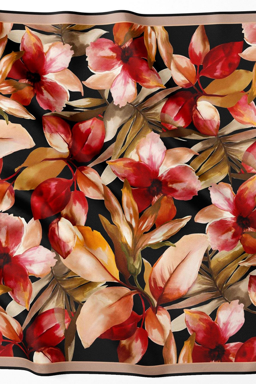Armine 24 Winter Silk Scarf-17 Red