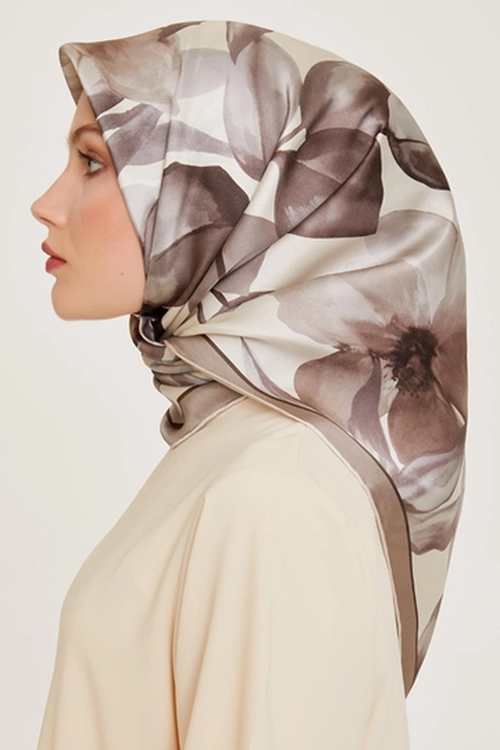 Armine 24 Winter Silk Scarf-17 Stone Color