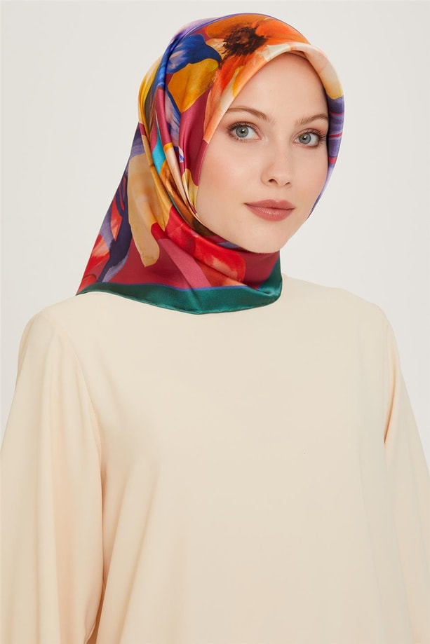 Armine 24 Kış İpek Eşarp-17 Yeşil