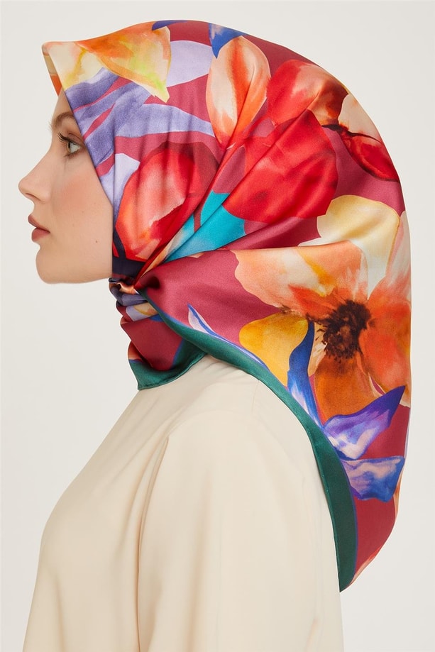 Armine 24 Kış İpek Eşarp-17 Yeşil