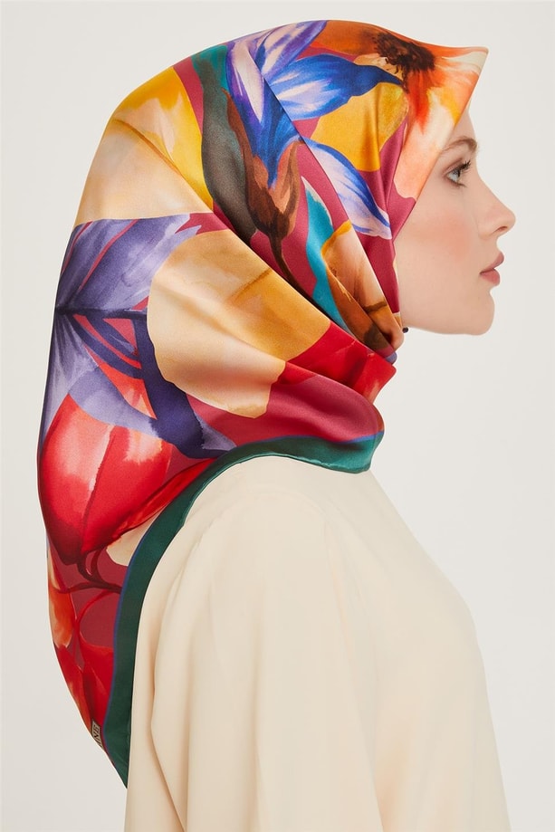 Armine 24 Kış İpek Eşarp-17 Yeşil