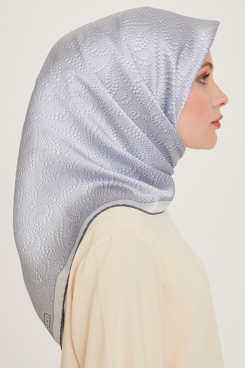 Armine 24 Winter Silk Scarf-18 Silver