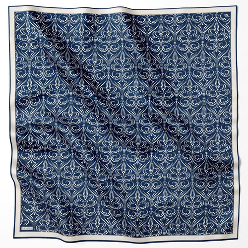 Armine 24 Winter Silk Scarf-18 Navy Blue
