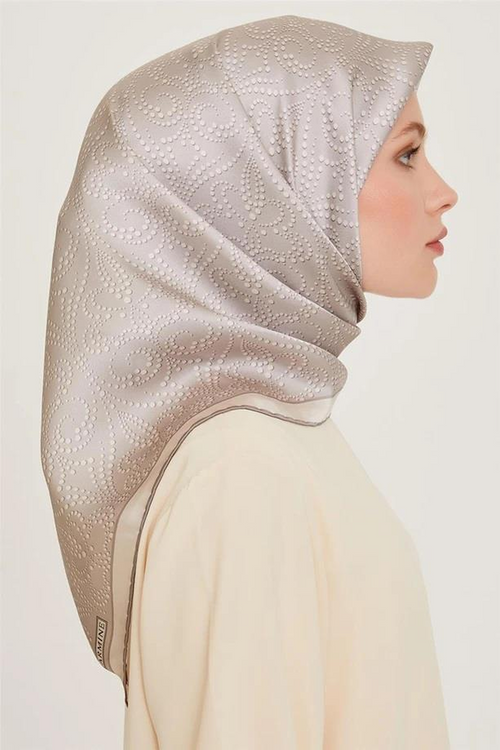 Armine 24 Winter Silk Scarf-18 Stone Grey
