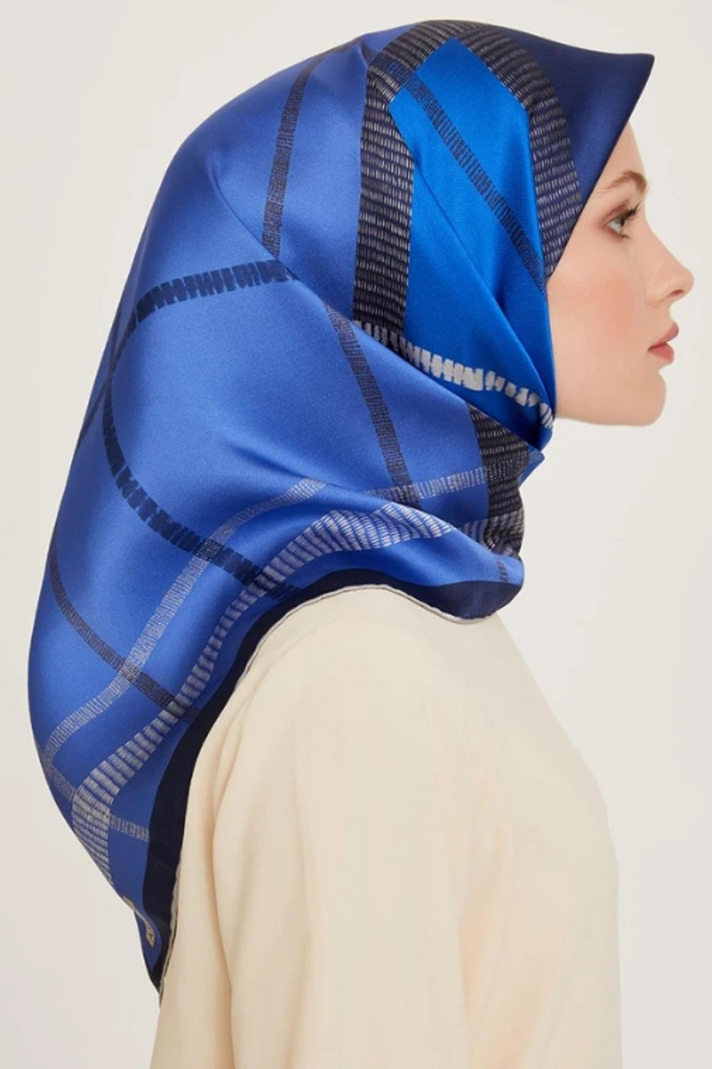 Armine 24 Winter Silk Scarf-19 Indigo