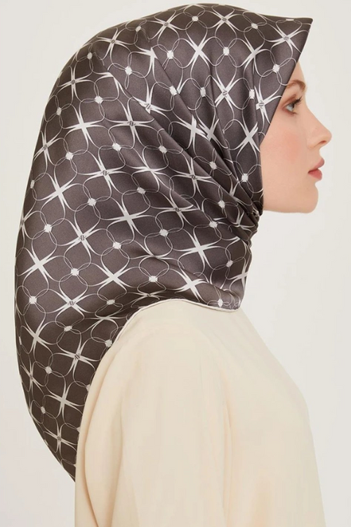 Armine 24 Winter Silk Scarf-2 Smoke Grey