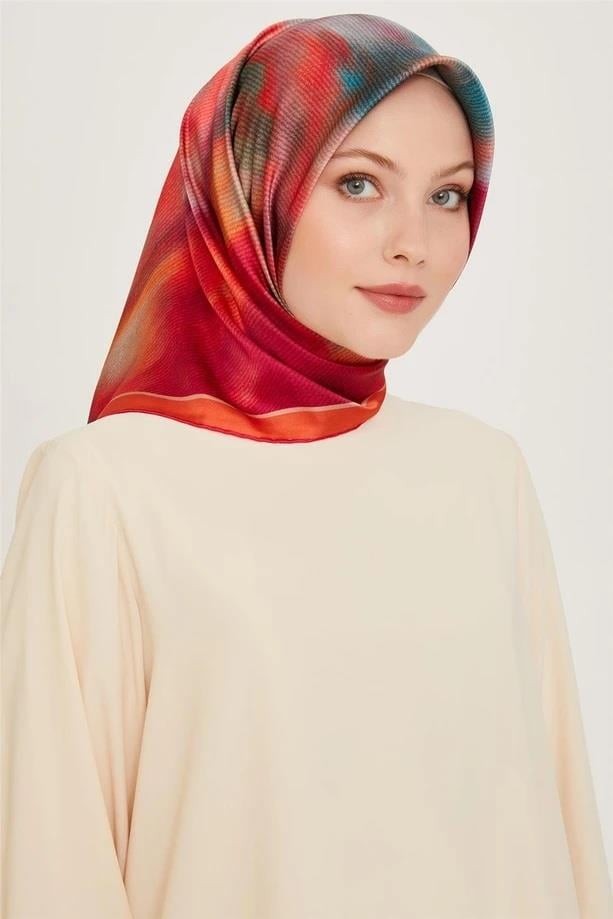 Armine 24 Kış İpek Eşarp-22 Mercan