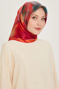 Armine 24 Kış İpek Eşarp-22 Mercan