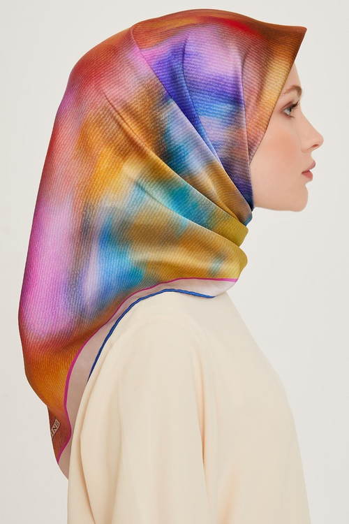 Armine 24 Winter Silk Scarf-22 Yellow