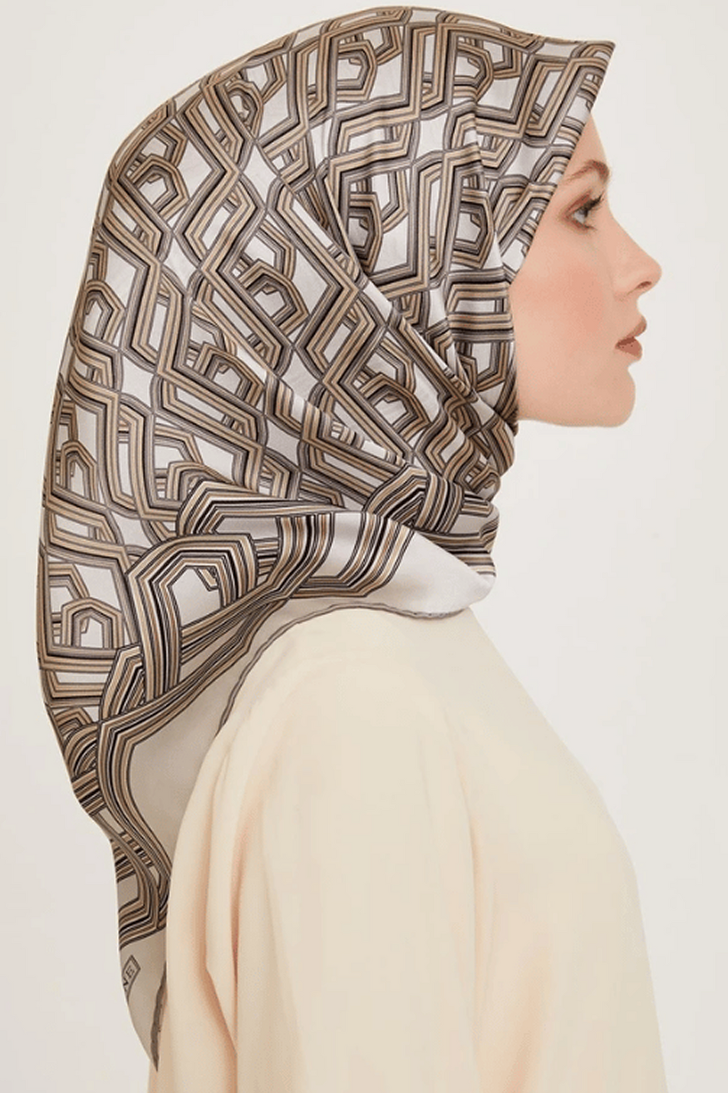 Armine 24 Winter Silk Scarf-23 Gray