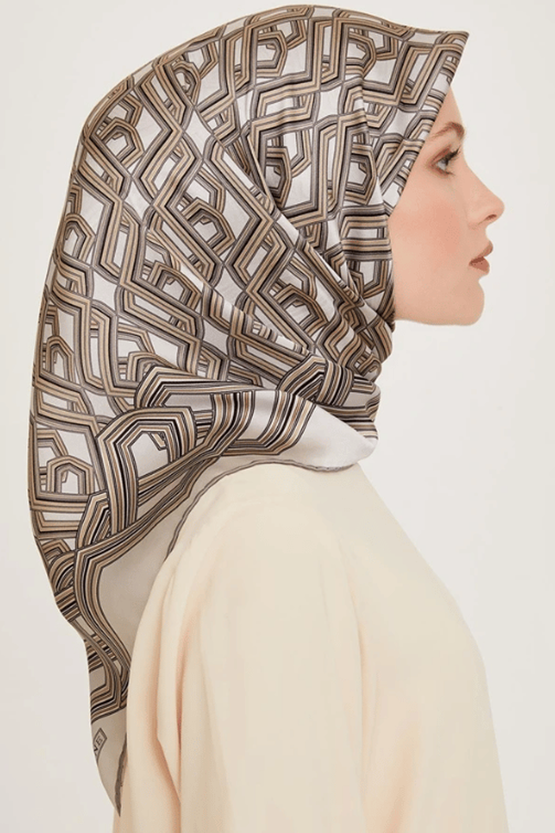 Armine 24 Winter Silk Scarf-23 Gray