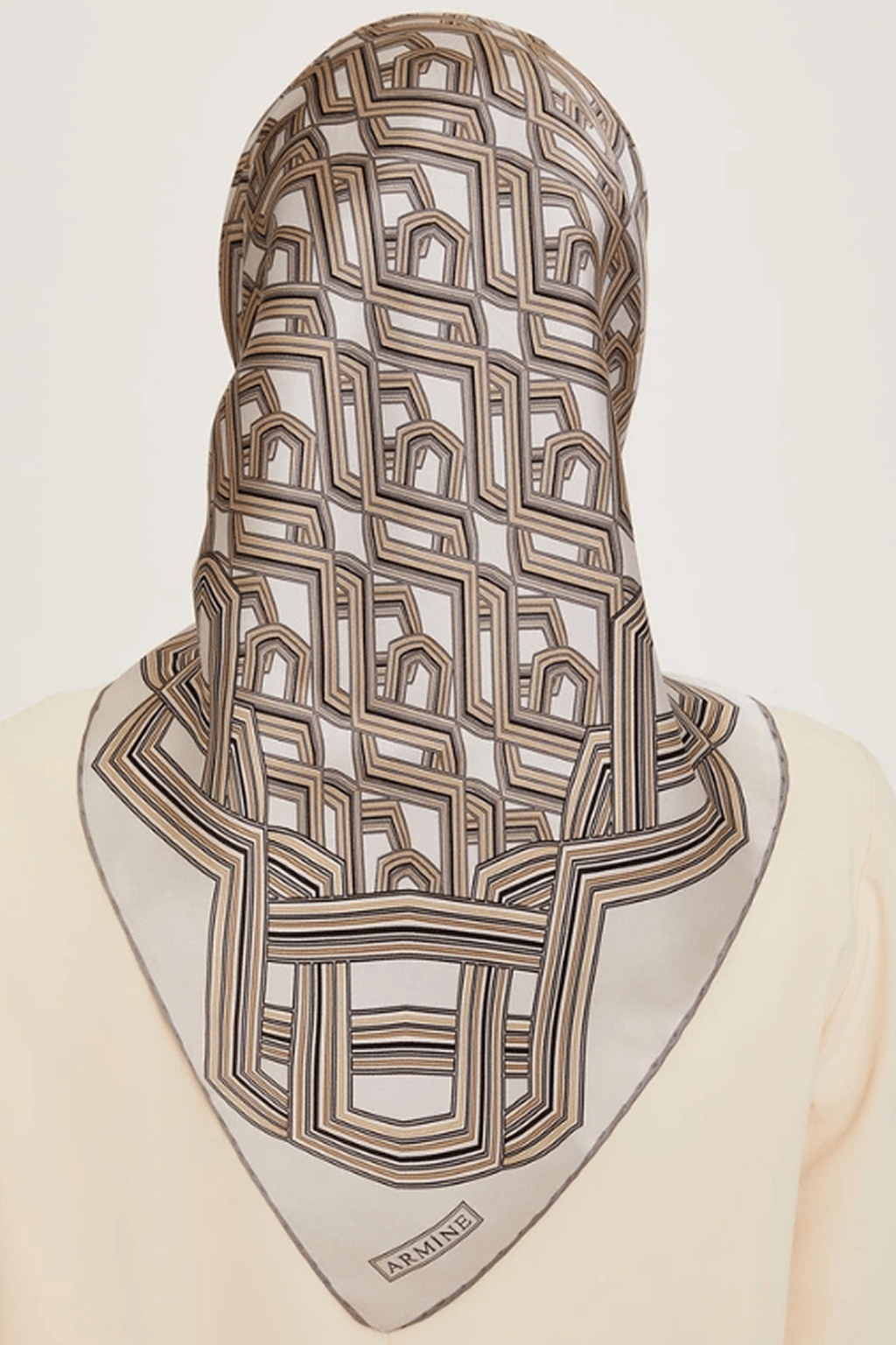 Armine 24 Winter Silk Scarf-23 Gray