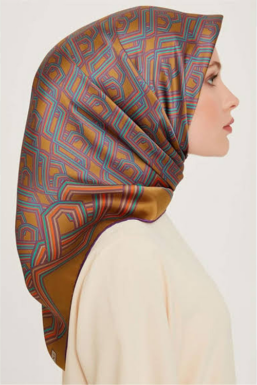 Armine 24 Winter Silk Scarf-23 Yellow