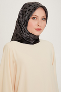 Armine 24 Winter Silk Scarf-23 Black