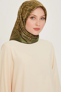 Armine 24 Winter Silk Scarf-23 Green
