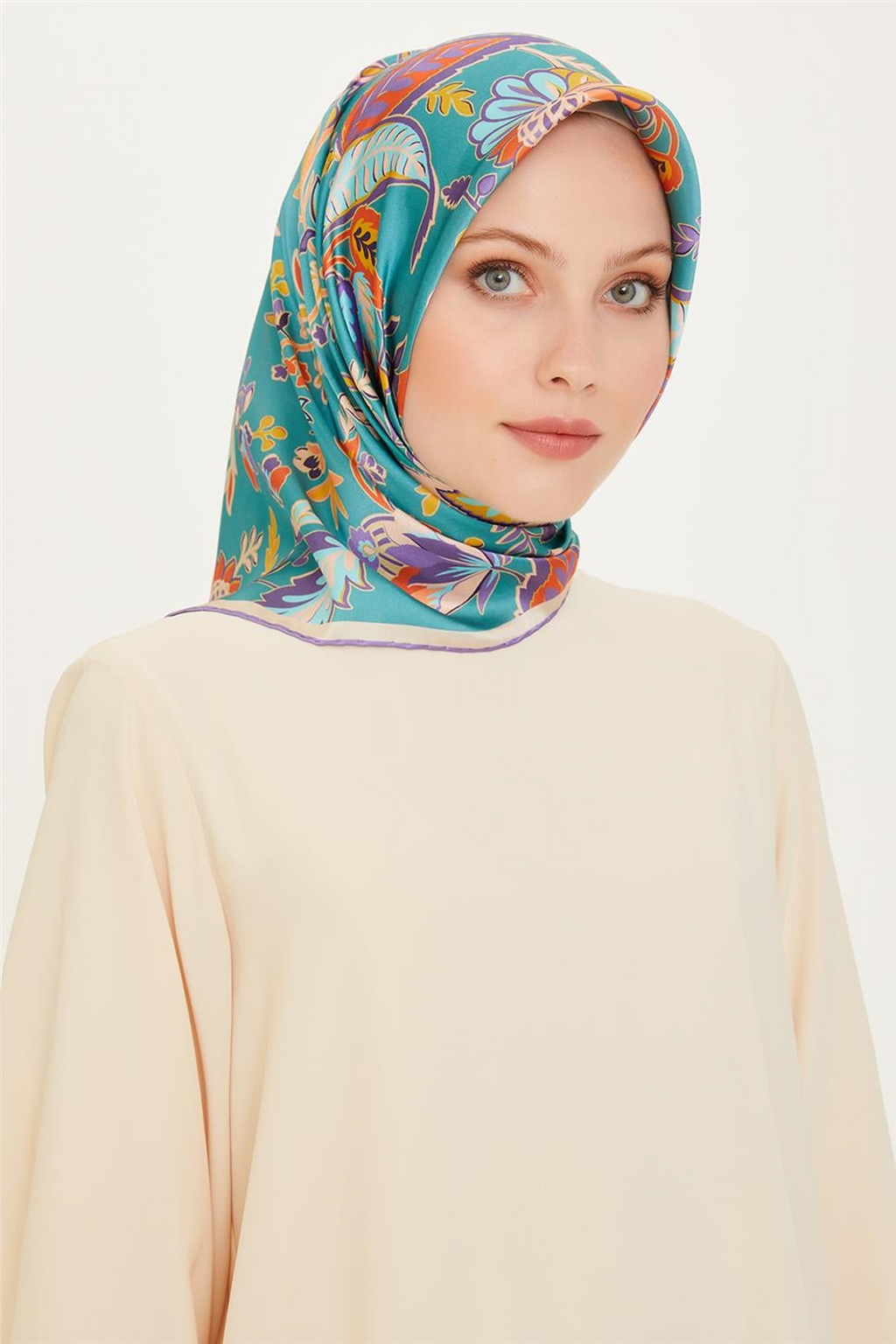 Armine 24 Winter Silk Scarf-24 Mint