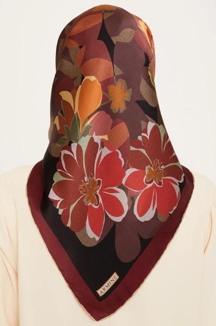 Armine 24 Kış İpek Eşarp-27 Bordo