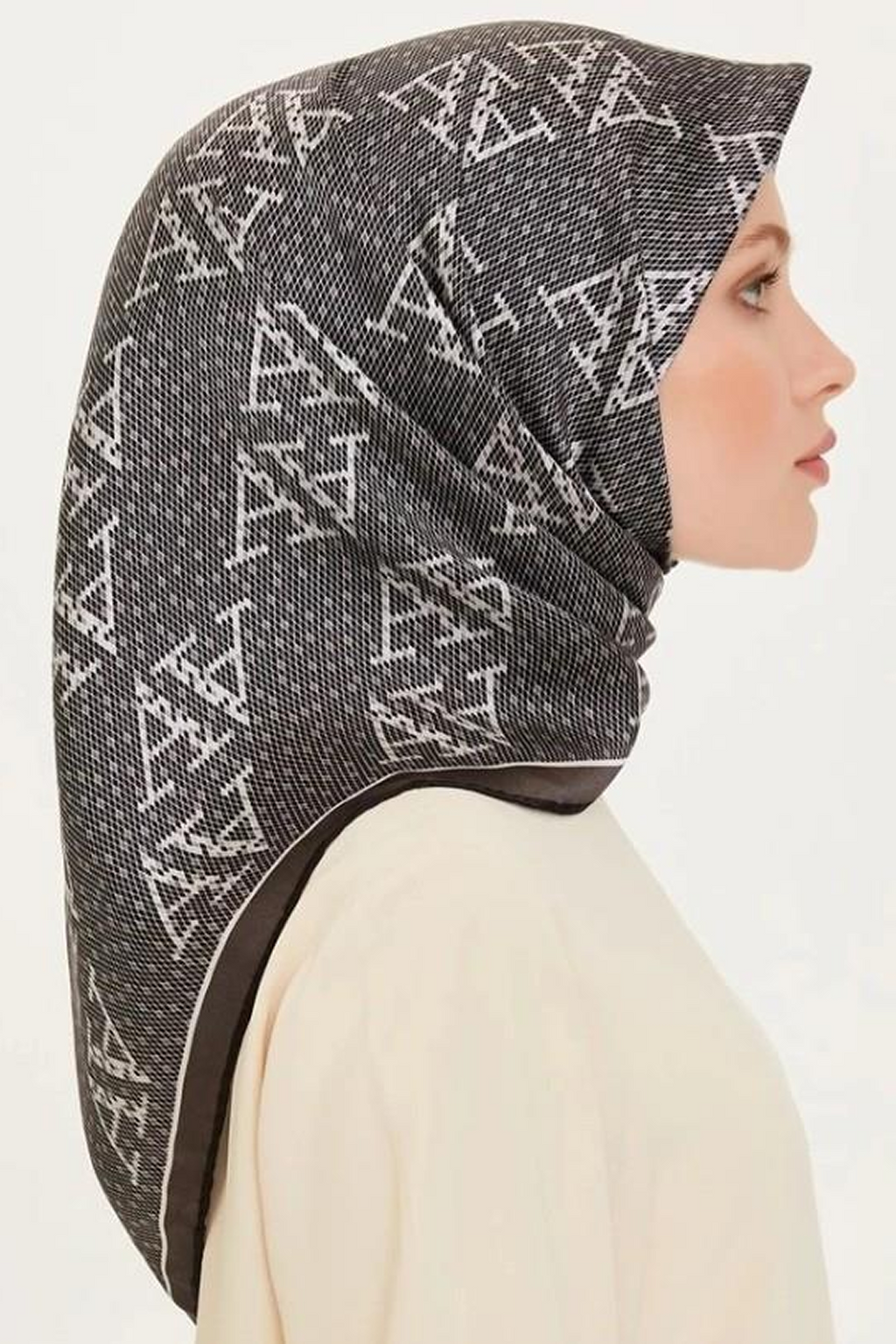 Armine 24 Winter Silk Scarf-3 Anthracite