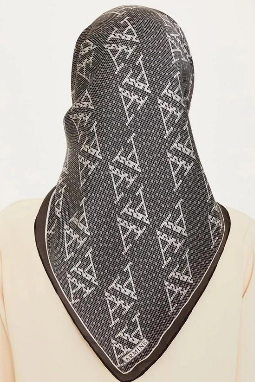 Armine 24 Winter Silk Scarf-3 Anthracite