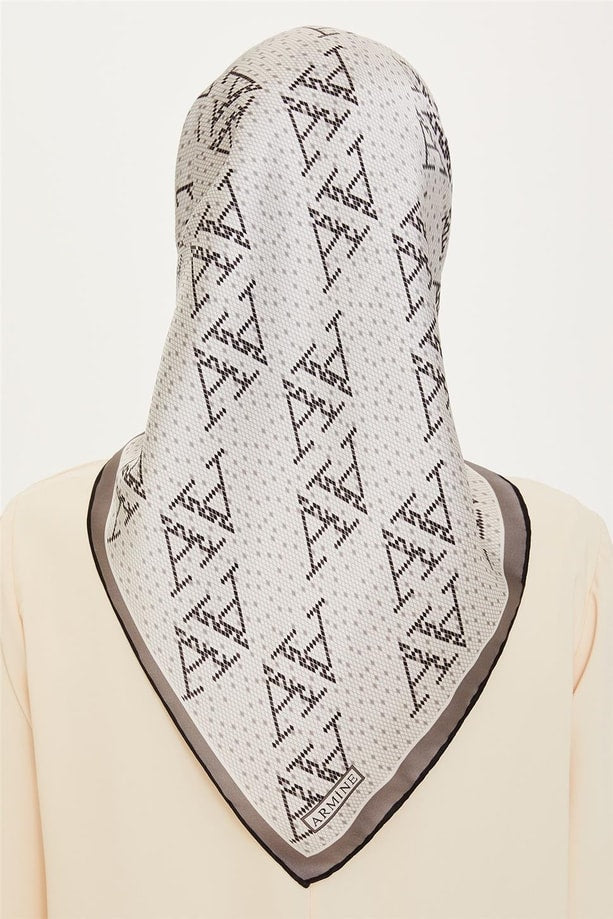 Armine 24 Kış İpek Eşarp-3 Füme