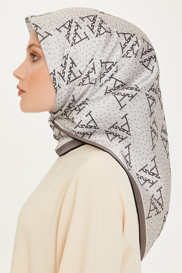 Armine 24 Kış İpek Eşarp-3 Füme