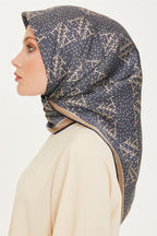 Armine 24 Kış İpek Eşarp-3 Gece Mavisi