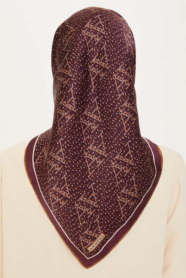 Armine 24 Kış İpek Eşarp-3 Mürdüm