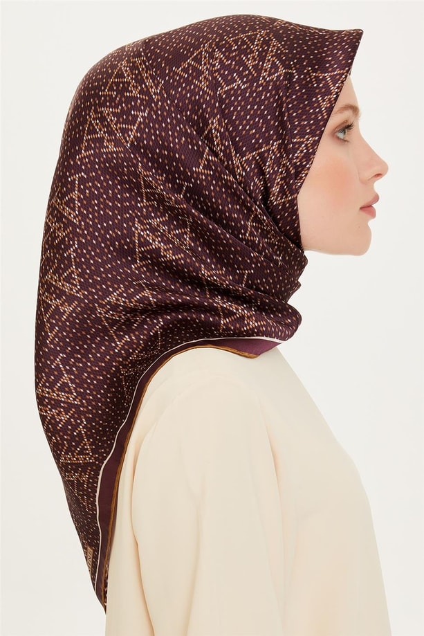 Armine 24 Kış İpek Eşarp-3 Mürdüm